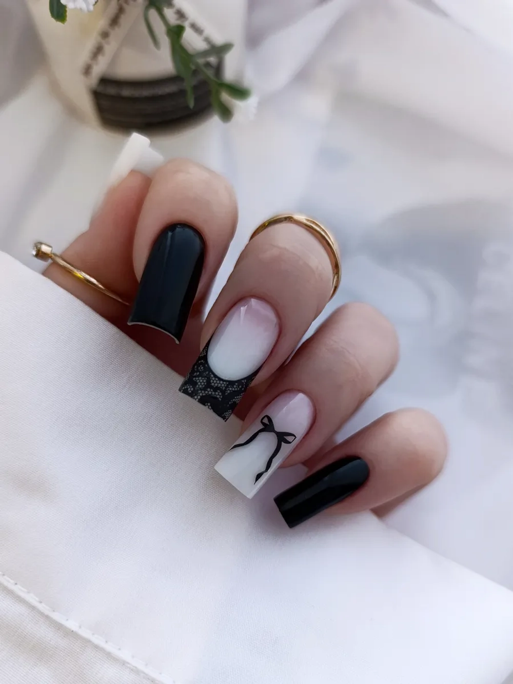 Lucky Rose Слайдеры наклейки для длинных ногтей 423