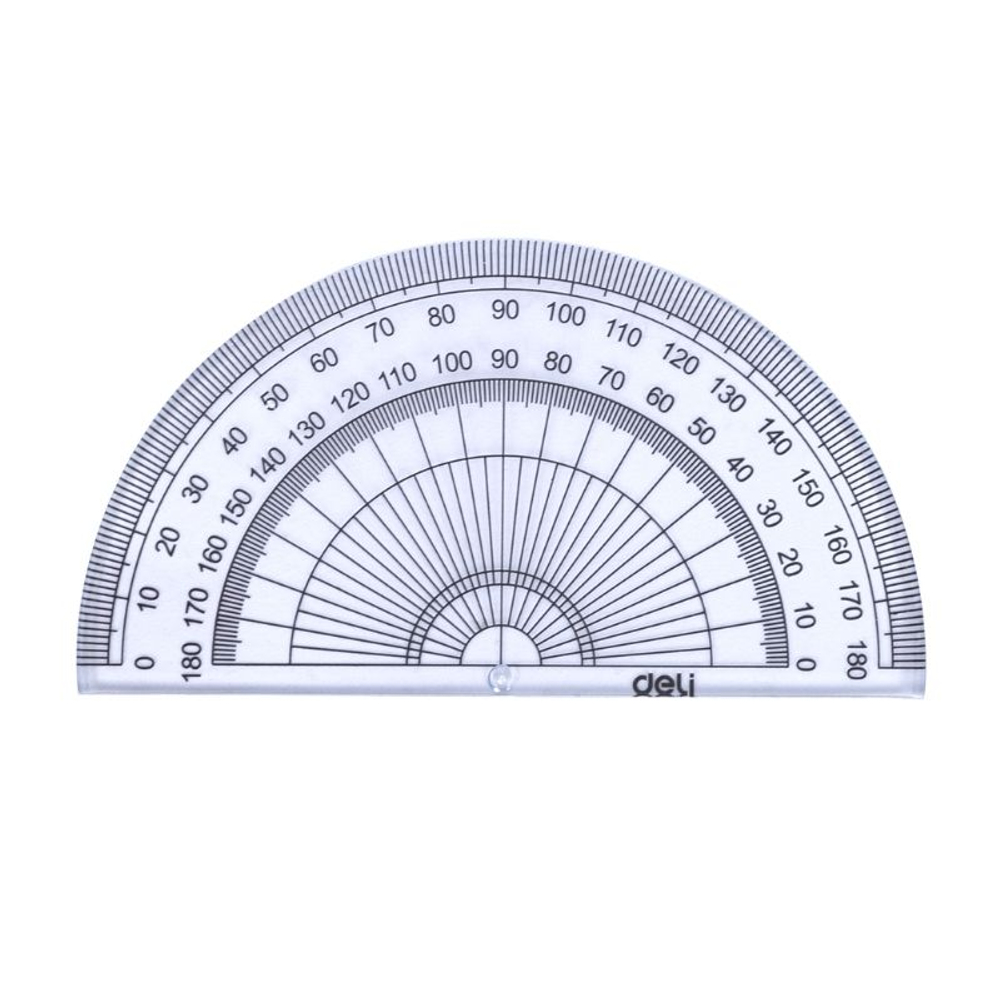 Набор линеек Deli "Uspire" (треугольник .2 шт, линейка 15 см,транспортир), прозрачный