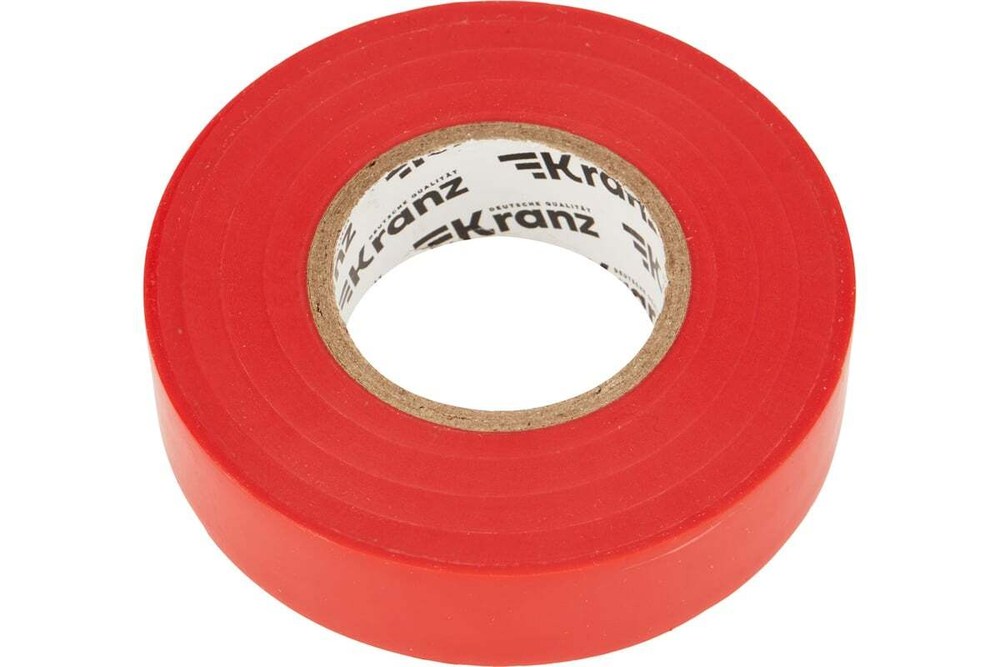Профессиональная изолента ПВХ KRANZ 0,18х19 мм х 20 м, красная KR-09-2804