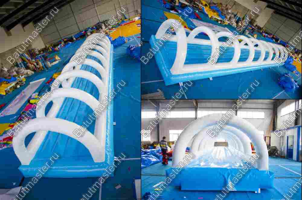 Водная горка с надувным дном, на подкачке ТУРБО "Яркость", 200*3*2,1 м