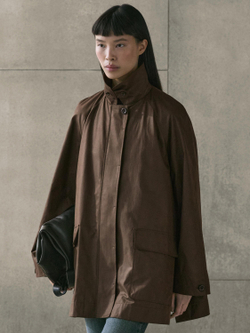 Massimo Dutti Длинная парка с карманами, кротово-коричневый