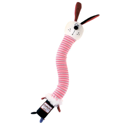 Игрушка "Заяц" (с пищалкой и хрустящей шеей) 28 см (текстиль, резина, пластик) - для собак (GiGwi Crunchy neck 75516)