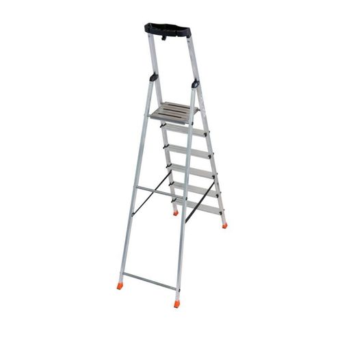 Стремянка 6 ступеней алюминиевая с большой полкой Safety