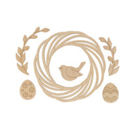 Заготовка деревянная ПАСХА Венок "Пасхальный" 18см 6 деталей