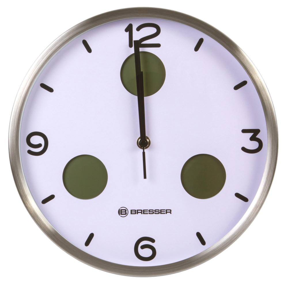 Часы настенные Bresser MyTime io NX Thermo/Hygro, 30 см, белые