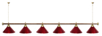 Лампа STARTBILLIARDS 6 пл. (плафоны зеленые,штанга золотая,фурнитура золото)