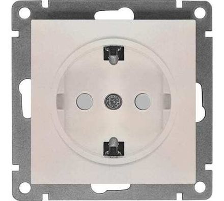 Розетка одноместная "UNIVersal" серия "Афина" с/з, с/у, з/ш, 16А, 220В, жемчуг (еврослот) (HU2331)