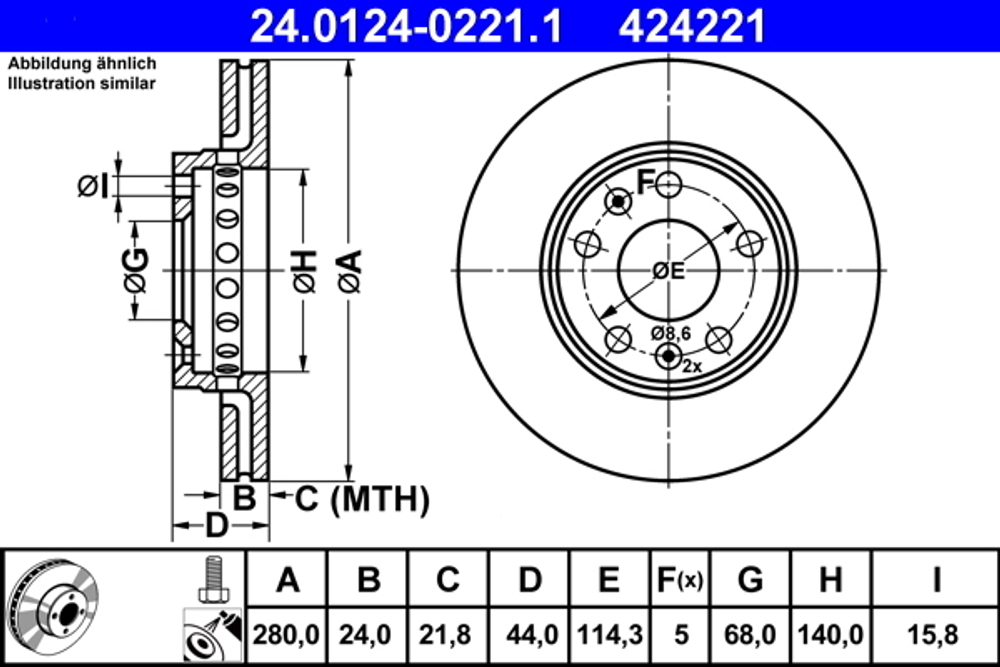 ATE - 24012402211-ATE - Brake Disc