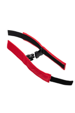 Красно-черные велюровые наручники Anonymo (Цвет: красный с черным)