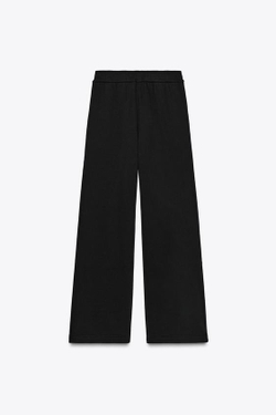 ZARA БАЗОВЫЕ БРЮКИ ИЗ МЯГКОЙ ТКАНИ, ЧЕРНЫЙ