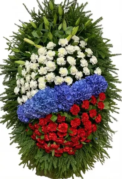Траурный венок из живых цветов №28