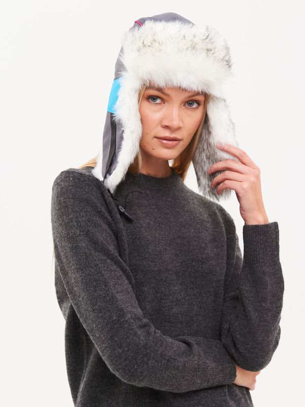 Шапка ушанка зимняя Siberia Lady ткань Breathable цвет Голубой/Серый