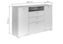 Комод Бэль 10.95 белый премиум / дуб золотой craft