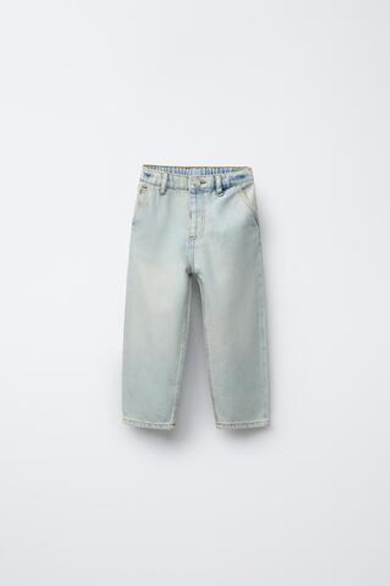 ZARA ДЖИНСЫ СВОБОДНОГО КРОЯ, ГОЛУБОЙ