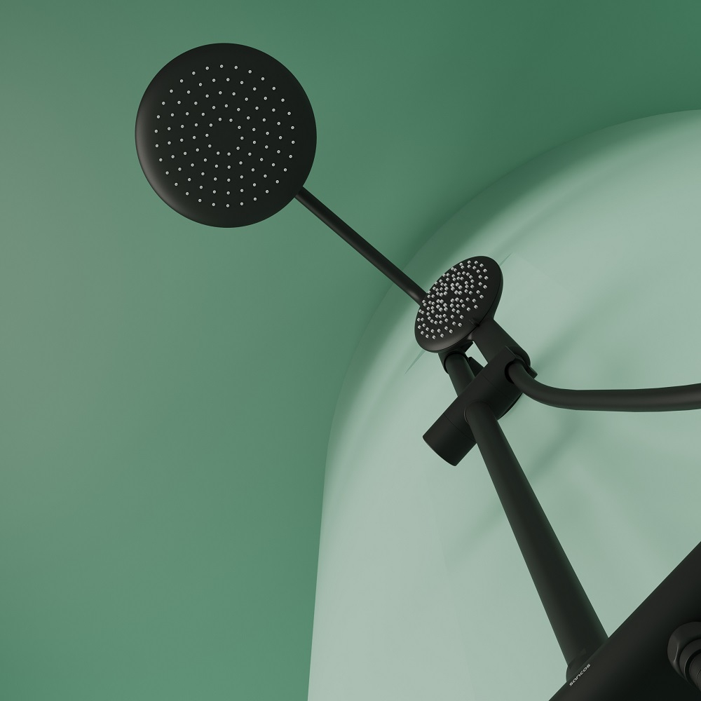 Душевая система Sancos Game с термостатом черный, арт.SC3002MB