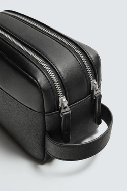 ZARA НЕСЕССЕР ИЗ РЕЛЬЕФНОЙ ТКАНИ, ЧЕРНЫЙ