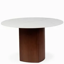 Обеденный стол Addy Ø120 см, белый камень