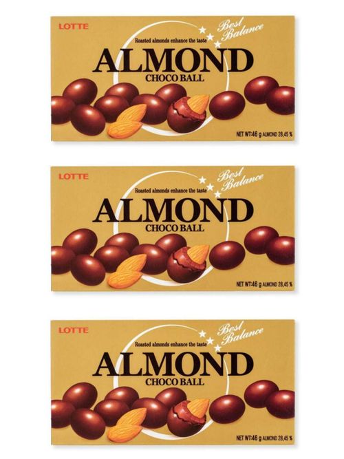 Миндаль в шоколаде Lotte Almond choco balls 46 г, 3 шт