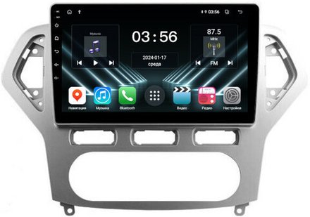 Магнитола для Ford Mondeo 4 2007-2010 (рамка серебро) - FarCar 1231M на Android 13 и IPS экран