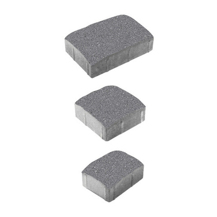 Тротуарная плитка УРИКО, комплект из 3 видов плит, Гранит Серый