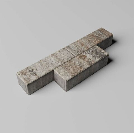 Тротуарная плитка ПРЯМОУГОЛЬНИК 300х100 мм - Листопад гладкий Песчаник