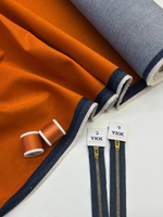 Джинса (деним) хлопок с эластаном Rochas оранжевая с бархатным покрытием