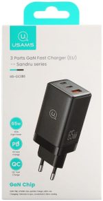 Зарядное устройство Usams CC180 Sandru Series USB Type-C, USB черный