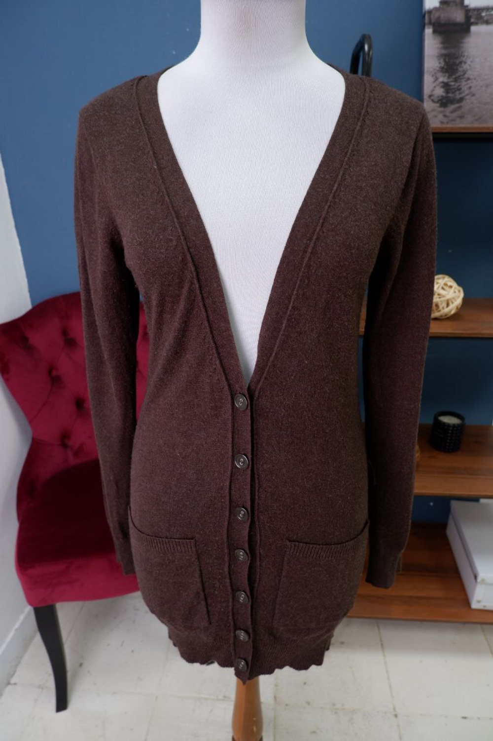 Кардиган F&F темного цвета 44 размер