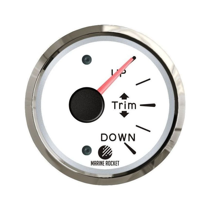 Трим-указатель, белый циферблат, нержавеющий ободок, д. 52 мм, Marine Rocket