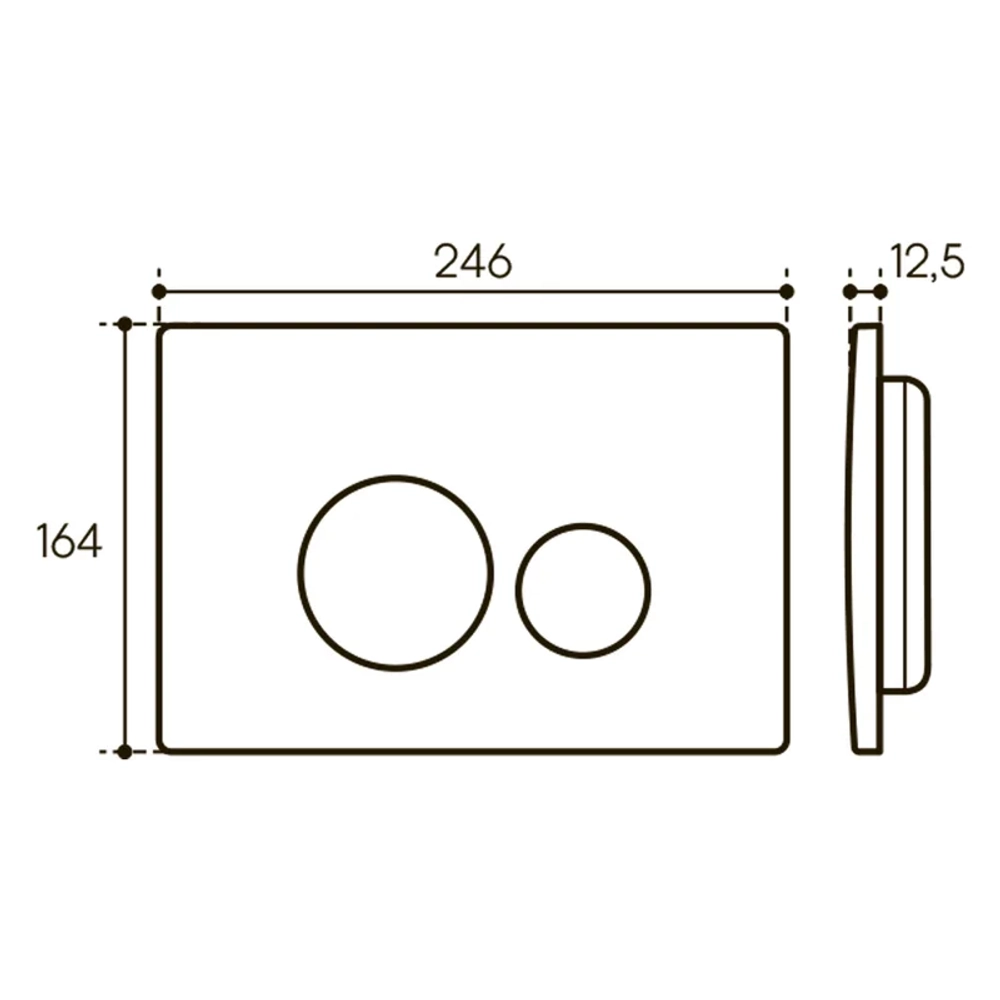 Панель смыва Aqueduto CIRCULO Novo, матовый черный