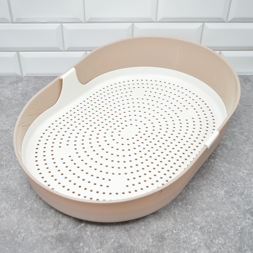 Лоток для кошек с сеткой и совком "Cosmo", какао