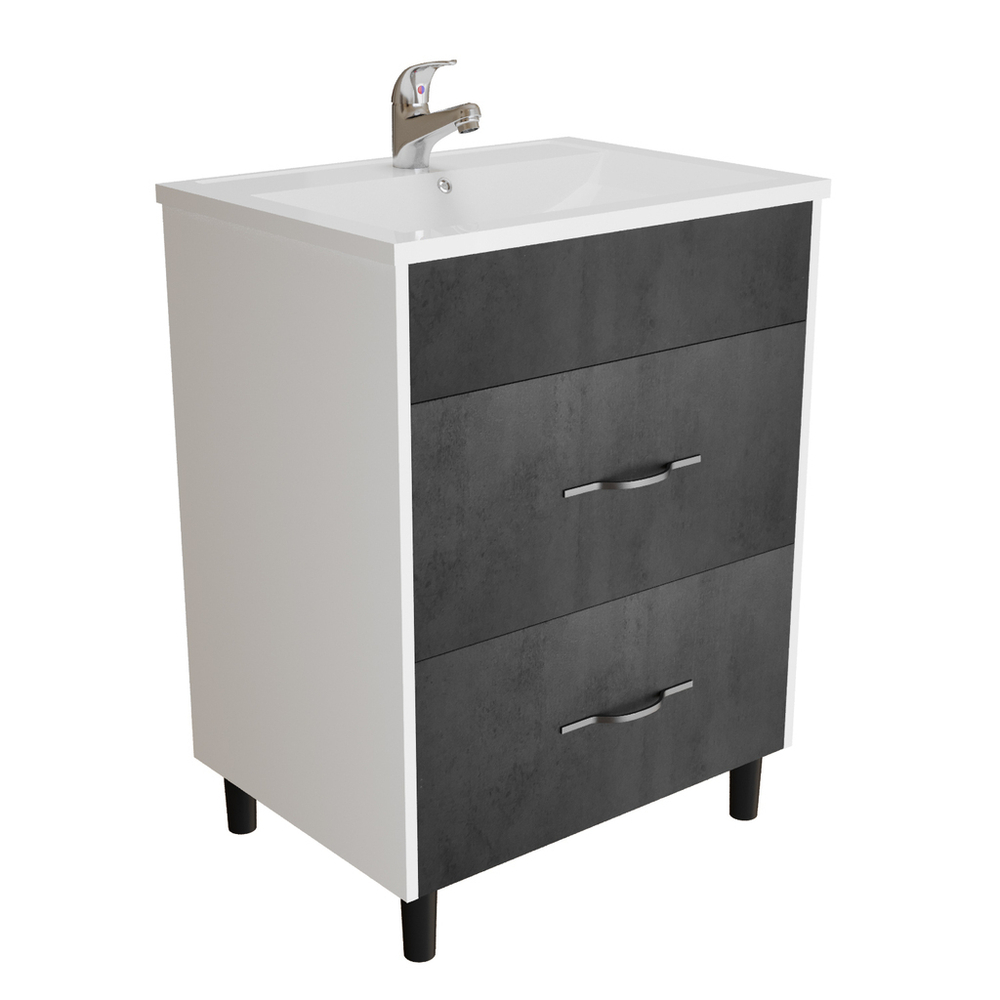 Тумба д/ванной "Сура-60"  под раковину МАРГО-60 (MIXLINE) (ПВХ)