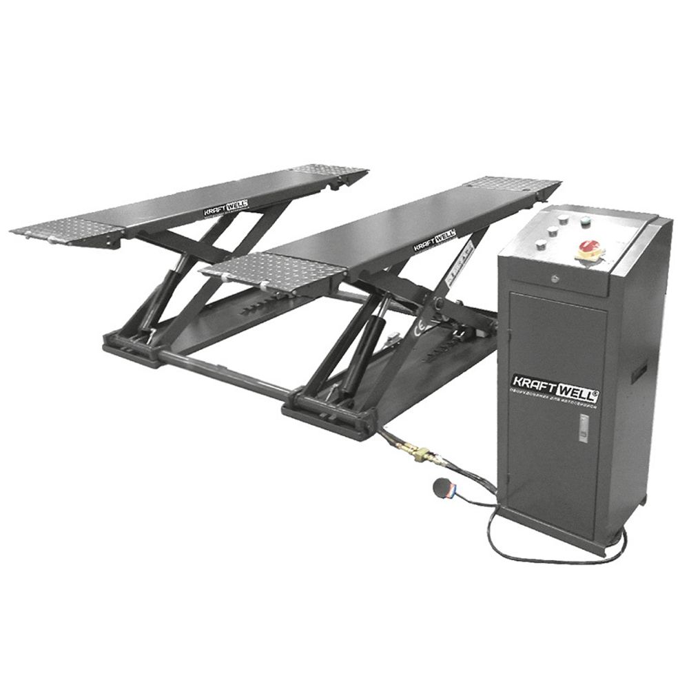 KraftWell (KRW3TN/220) Подъемник ножничный короткий шиномонтажный г/п 3000 кг