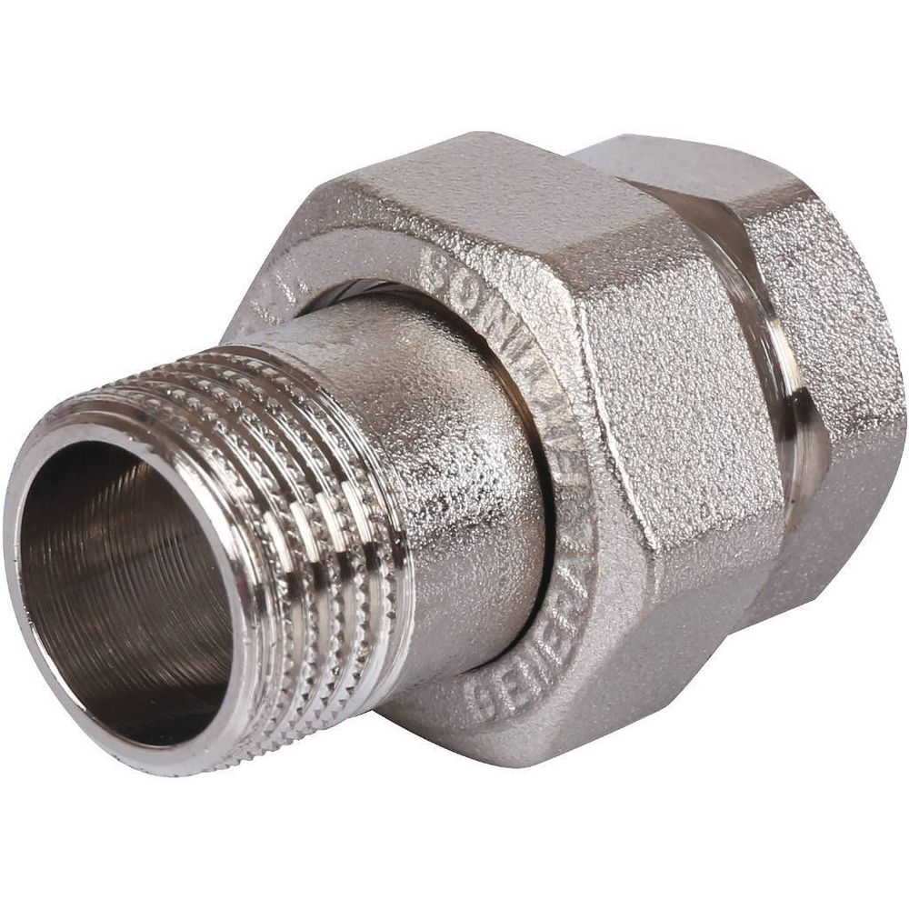 Американка STOUT никелированная прямая 1/2" ВР/НР плоское уплотнение