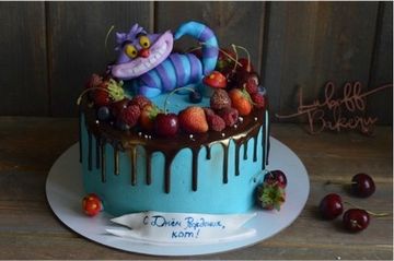 Торт с котом "Алиса в стране чудес" №1054