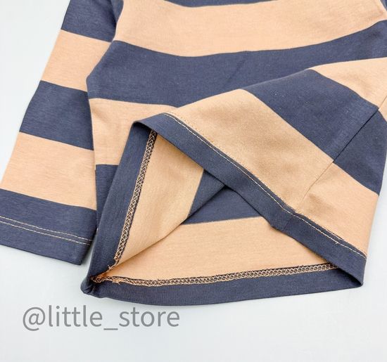 Лонгслив хлопковый "Мир животных" итальянский песок/полоска