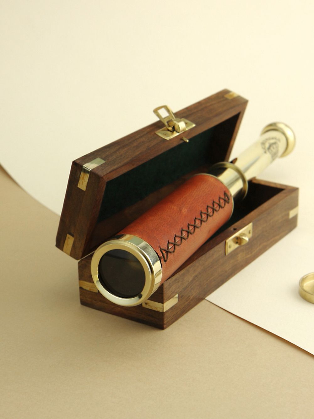 Nautical Подзорная труба в деревянном футляре