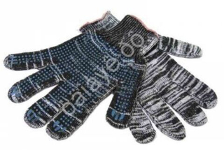 Перчатки ПВХ рабочие 10 кл (6ти нитка)  рябые (10пар) 60010ст