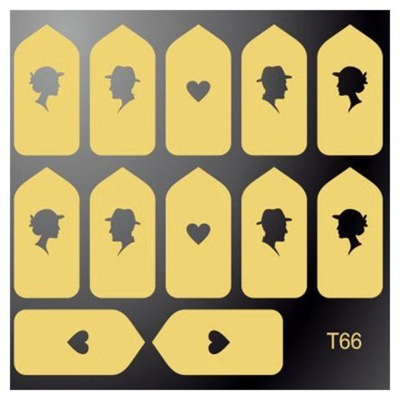 IRISK Трафарет для дизайна ногтей №66, серебро