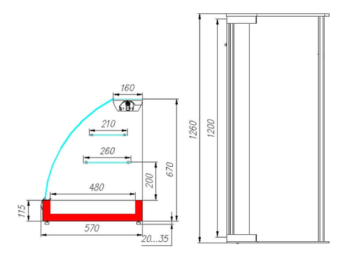 Нейтральная витрина Carboma 1,2 Арго XL (A57 N 1,2-1)