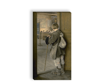 "У дверей школы", художник Богданов-Бельский, картина