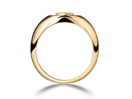 Кольцо из желтого золота с бриллиантом огранки «маркиз» и эмалью