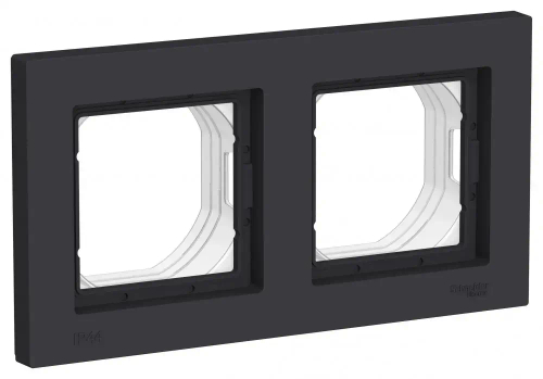 ATLASDESIGN AQUA 2-постовая РАМКА, IP44, КАРБОН