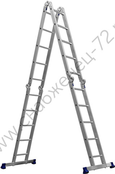 СИБИН ЛТ-45, 4x5 ступени, алюминиевая, четырехсекционная лестница-трансформер (38853)