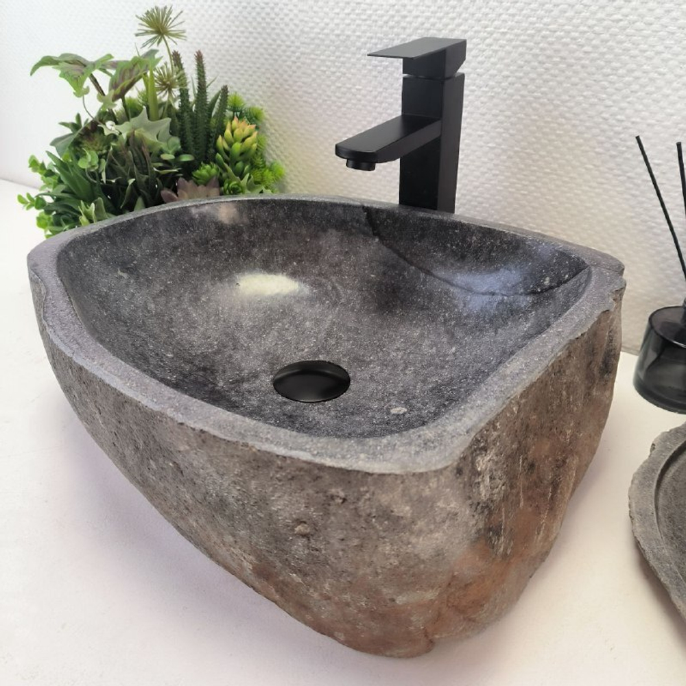 Раковина из речного камня RS-63485 (44*36*16) 0122