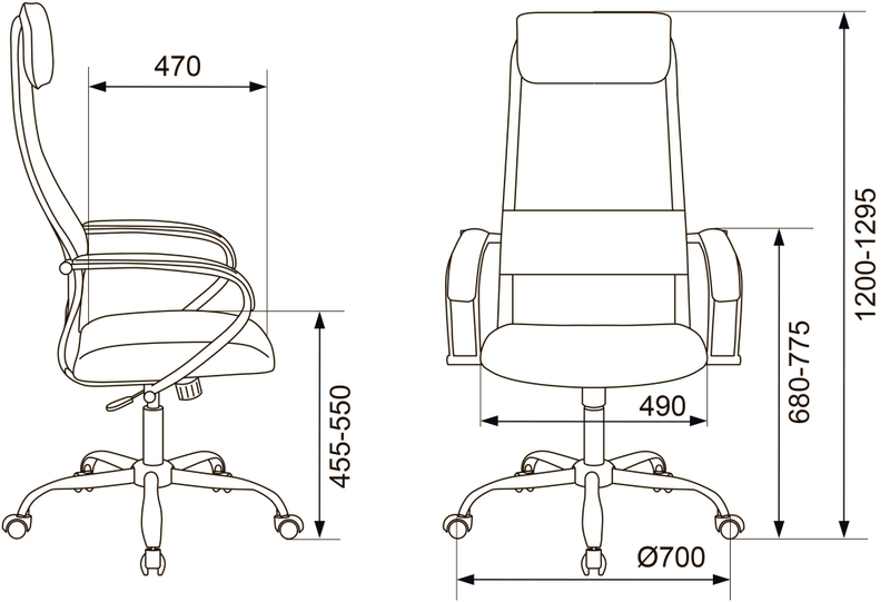Кресло офисное для руководителя CH-607SL черный