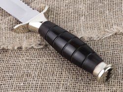 Нож «Разведчик», сталь 95х18, резная рукоять из черного мореного граба