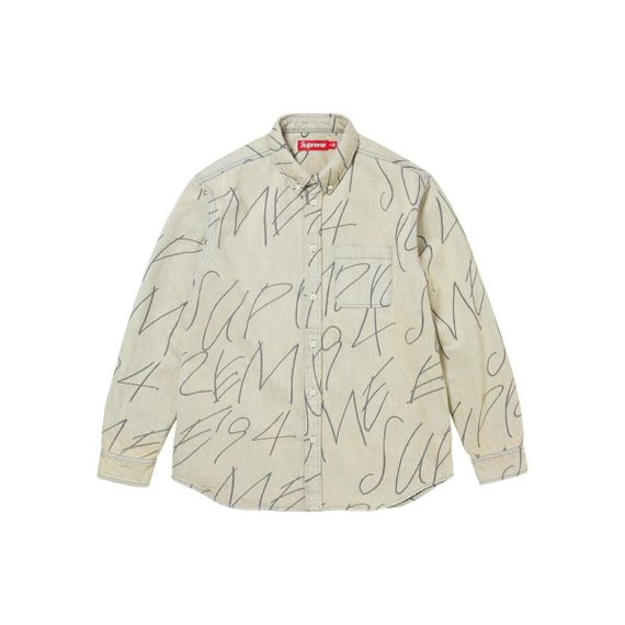 Supreme FW23 WEEK8 HANDWRITING JACQUARD DENIM SHIRT