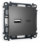 Розетка 2хUSB type A и C без рамки Ambrella Volt Quant MA661010