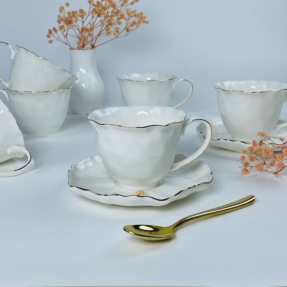 Lenardi 305-272 Чайный набор 12пр. 260мл ВАНЕССА ЗОЛОТО в под.уп.(х6)Фарфор